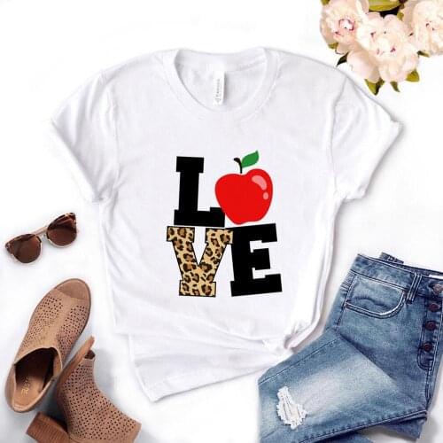 Love Teacher Leopard Print Women Tshirts Cotton Casual Funny t Shirt For Lady Top Tee Hipster Drop Ship NA-512