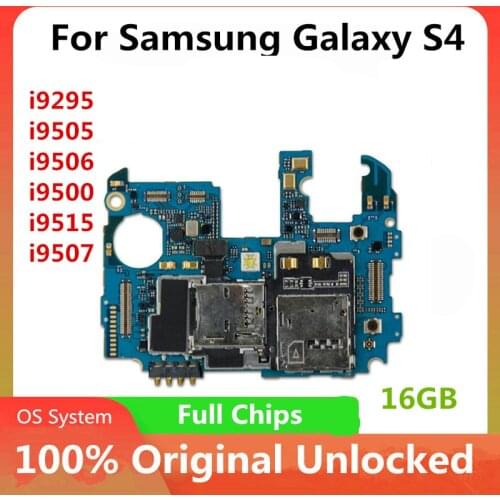 16GB For Samsung Galaxy S4 Unlocked Motherboard i9295 i9505 i9506 i9500 i9515 i9507 Original Logic Board Android OS Full Chips