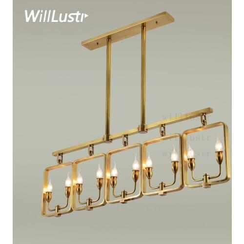 Willlustr copper pendant lamp brass hanging light candle Chandelier modern suspension lighting american stylish country nordic