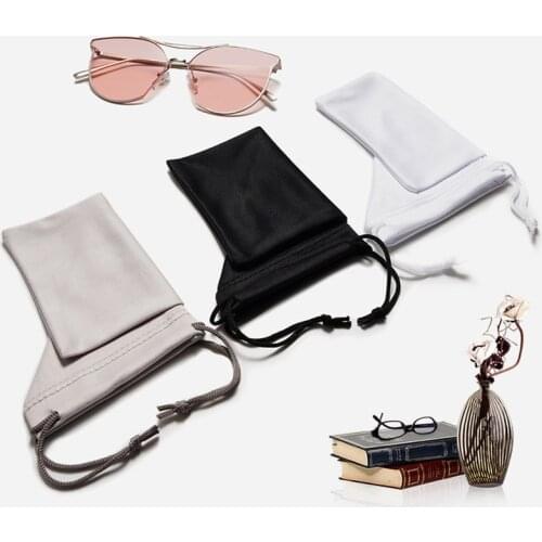 Soft Cloth Glasses Bag Sunglasses Case Waterproof Dustproof Eyeglasses Pouch Eyewear Accessories Black White Gray Sunglasses Bag