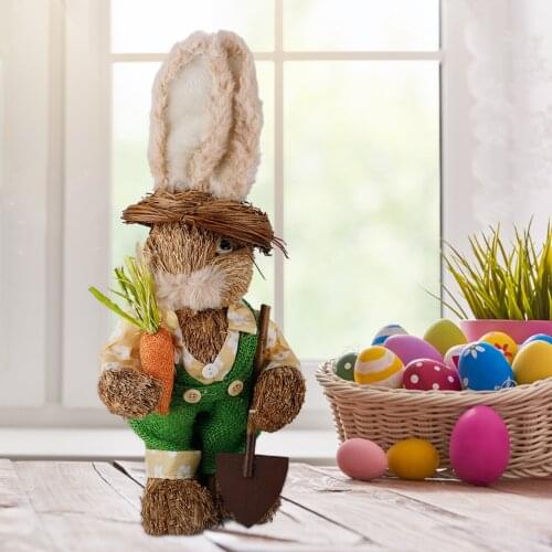Artificial Rabbit Home Garden Cotton thread Rabbit Decoration Easter Theme Party Decor Easter Filled Eggs Hunt Party Supplies