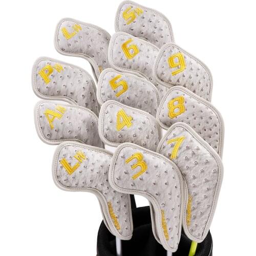 NEW Champkey Iron Headcover 12pcs/set PU Leather With Breath Holes 3 Colors Club Head Cover