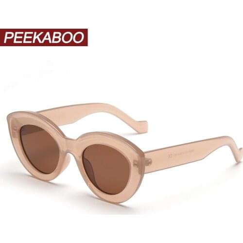 Peekaboo thick oval sunglasses men polarized uv400 male summer retro ladies sun glasses cat eye 2022 orange brown high quality