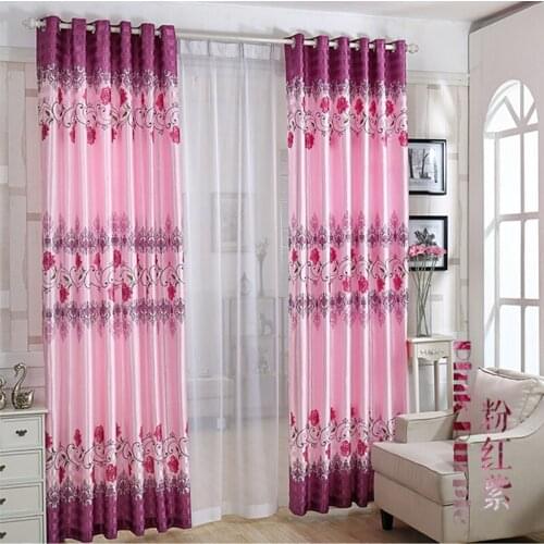 1pcs Pastoral Style Perforated Printed Curtain Thin Bedroom Living Room Balcony Floor-to-ceiling Window Shade Cloth Top F8264