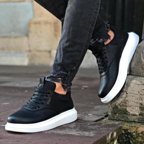 Knack Casual Male Shoes 055 Black (White Bottom) Street Fashion Spring Summer New Season Cool Comfortable Daily