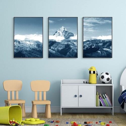 Nature Snow Mountain Wall Art Landscape Canvas Painting Scandinavian Posters and Prints Pictures for Living Room Bedroom Decor