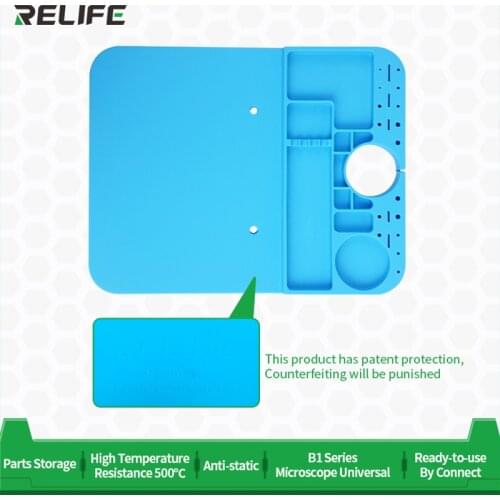 RELIFE High Insulation Pad Super Silicone Micro Soldering Mat Suit for All B1 Microscope Base RL-004M With Storage Slot