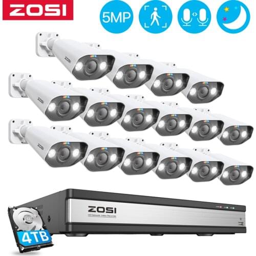 ZOSI 4 PCS Bullet 1080P TVI CCTV video surveillance Camera IR Nightvision 2MP videcam CCTV Security Cable Cam for DVR System