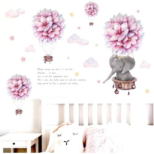 Modern Pink Flower Wall Stickers Living Room Children Bedroom Warm Home Decoration DIY Decals Mural Art Wallpaper