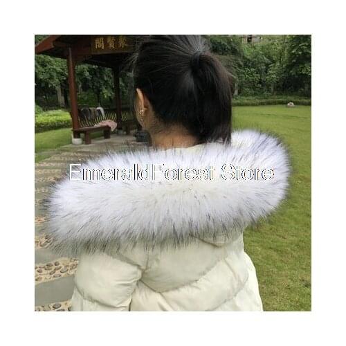 Super large fur collar simulation raccoon hair, fox fur collar hat single buy universal
