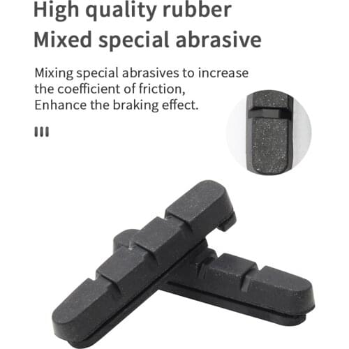 2Pcs Road Bike V Brake Pads Shoes Blocks for Alloy Rims Durable Bicycle Brake Pads Shoes Tools Silent Bicycle Brake Pads