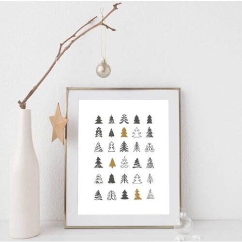 Holiday Decoration Christmas Tree Print Canvas Art Poster Christmas Gifts Wall Art Canvas Painting Picture Home Decor