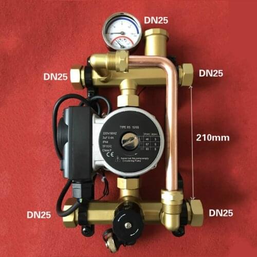 Water circulating pumps mixing valve water manifold floor heating thermostatic control value DN25 with 7A/220V thermal actuator