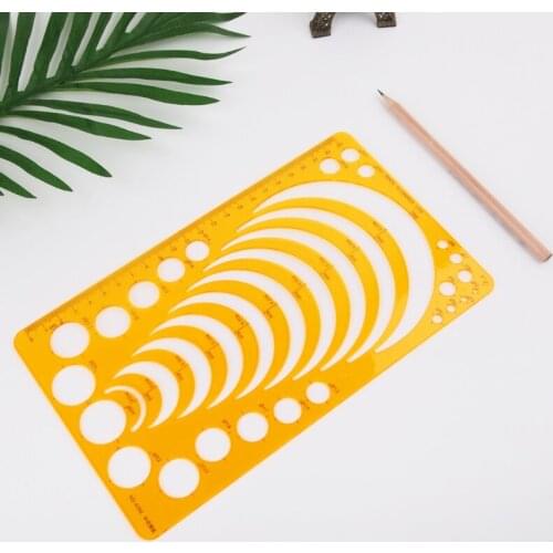 W3JD K Resin Template Ruler Stencil Measuring Tool For Drawing Many Size Round Circle