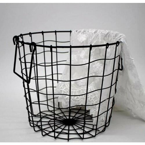 Iron Storage Basket Large Storage Laundry Hamper Basket Storage Organizer Storage Baskets