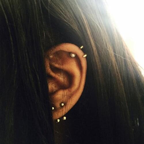 Gypsy Ethnic Pearl Circle Hoop Earrings For Women Handmade Punk Tribal Simple Ear Cartilage Earring Piercing Bali Wrap Jewelry