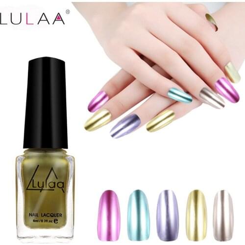 1 Piece Fashion 6ml Mirror Effect Metal Nail Polish Varnish Metallic Nails Art Tips nail polish