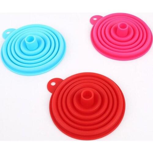 1pcs thickened food-grade silicone collapsible telescopic funnel pour liquid canning oil leak suitable for kitchen utensils