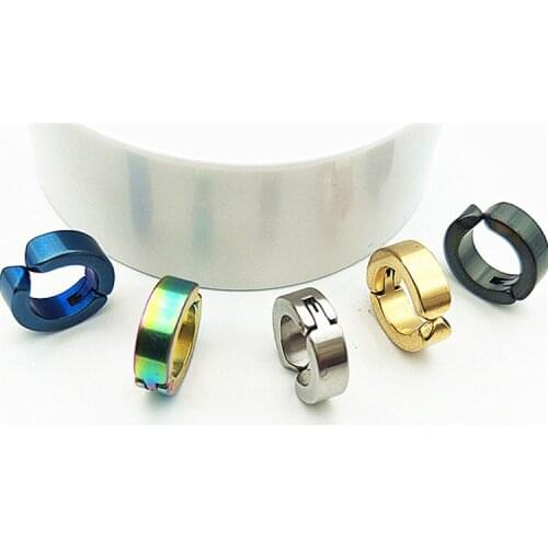 2Pcs Ear Clip Non Piercing Earrings Fake Earrings for Men women Circle Round Earring Fashion Jewelry Punk Rock Style