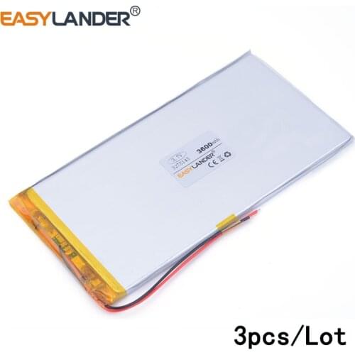 3pcs /Lot 3275145 3600MAH lithium Li ion polymer rechargeable battery Tablet PC digital audio batteries battery Navigator