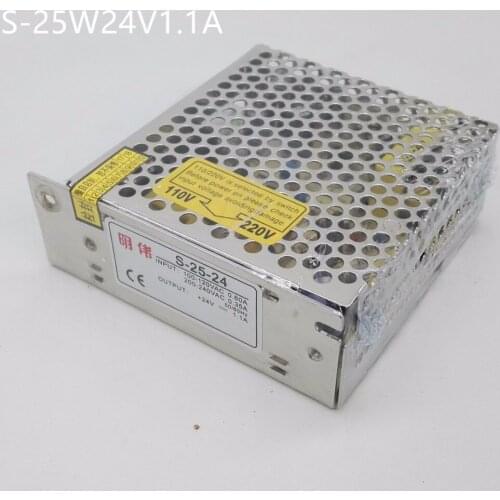 Free shipping 24 V dc 1.1A 25 Watts MW Power Supply Unit Switch 110 220V AC Input S-25W24V1.1A