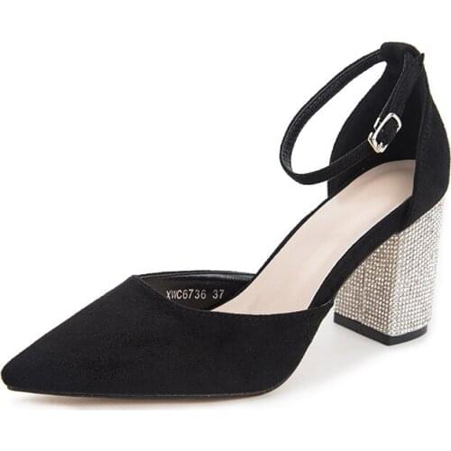 Heel 8CM sandals female 2020 summer new cross-border fashion high heels bag heel sandals middle heel single shoes women