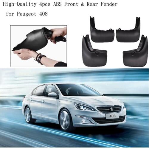 High-Quality 4pcs ABS Front & Rear Fender for Peugeot 408 Car Mud Flaps Splash Guard Mudguard Mudflaps Accessories