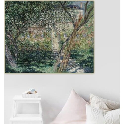 Citon Claude monet《Monets Garden in Veteuil》Canvas Oil Painting Artwork Picture Wall Background Decor Home indoor Decoration