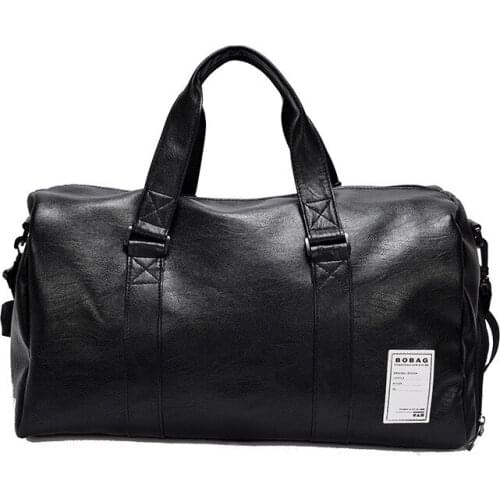 Mens PU Leather Travel Bag Male Big Duffel Bags for Women men Handbags Large Shoulder Bag with Side Zipper Pocket Unisex Bolsa