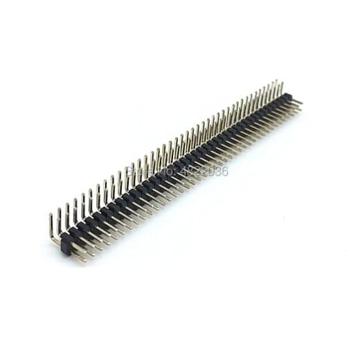 10pcs Double Row 2x40 Pin Header Connector 2mm 40Pin 2x40 Header Male 2.0mm Right Angle Connector Strip Curved Needle