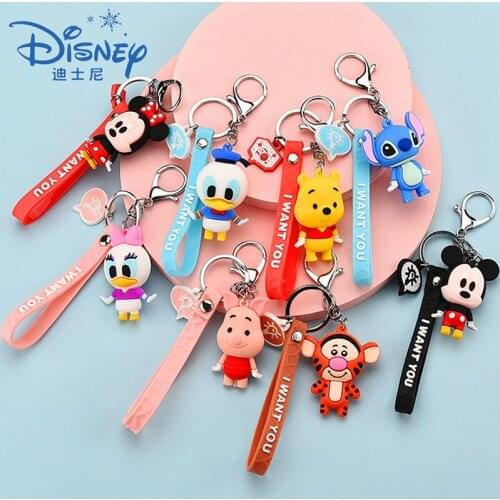 Disney movie Mickey Minnie action toy character key ring cartoon animal anime stitching Mini character model childrens toy gift