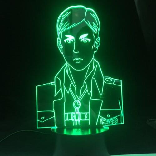 Erwin Smith 3d Lamp Anime Attack on Titan for Bedroom Decorative Light Kids Birthday Gift Manga Attack on Titan LED Night Light