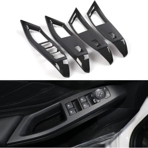Carbon Fiber Chrome for Ford Focus MK4 2019 2020 ABS Window Lift Switch Armrest Decoration Cover Trims Accessories