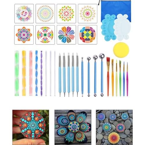 Painting Tool Set 16/18/34/35PCS Reusable Unique DIY Stippling Equipment Kit For School Draw Sketch Art Supplies