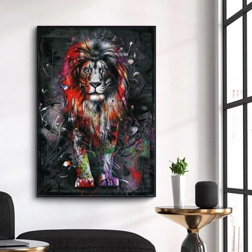 Abstrac Oil Painitng Lion Painting Modern Animal Wall Art Picture Cuadros for Poster Canvas Painting Home Decor No Frame
