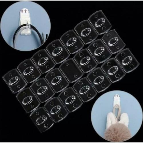 6/20pcs Wall Transparent Removable Hook Strong Seamless Cable Clamp Adhesive Hook Rack Bathroom Kitchen Towel Key Hanger Tool