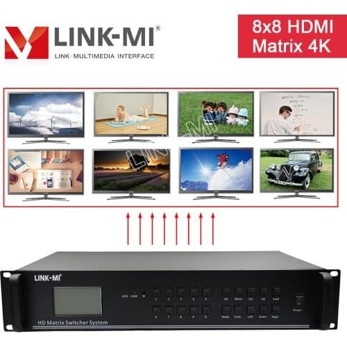 LINK-MI 8x8 16x16 8x4 4x8 4x4 Professional 4K Matrix Switcher System HDMI DVI VGA SDI 8x12 Video Switch RS232 TCP/IP Control