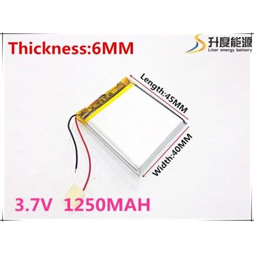 Size 604045 3.7V 1250 mah Lithium polymer Battery With Protection Board For GPS Tablet PC Digital Products Free Shipping