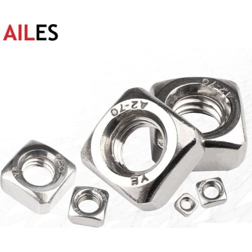 M3 M4 M5 M6 M8 M10 M12 304 Stainless Steel Square Nuts DIN557