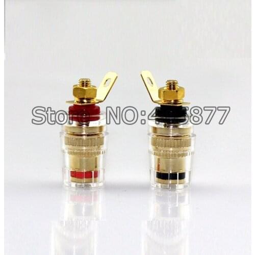 HiFi Cover Copper gold plated Binding Post For 4mm Banana Amplifier Speaker Cable