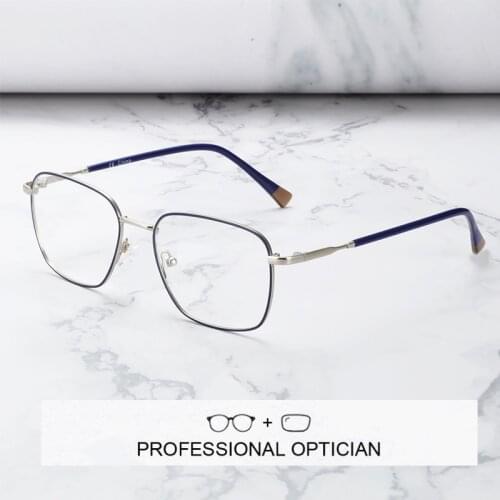 BLUEMOKY Prescription Glasses Frame Men Square Anti Blue Ray Photochromic Progressive Eyeglasses Business Optical Myopia Eyewear
