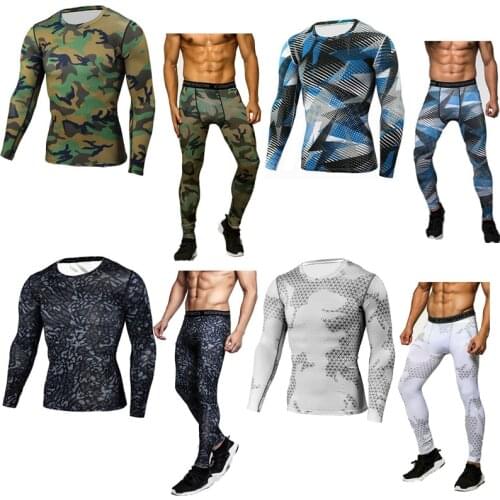Mma rash guard mens running clothes 2018 brand compression clothing leggings long-sleeved knitwear union suit MMA shirt