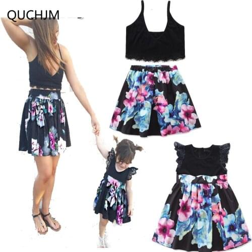 Parent-child outfit summer new mother and daughter New Family Clothes Dresses Ladys Mother Daughter Matching Summer Baby Girl