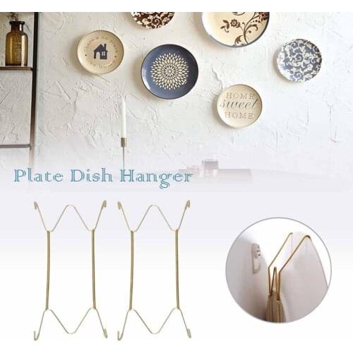 Wall Display Plates Hanger W Type Dish Spring Holder Invisible Hook Home Decor 6/7/8/10/12/14/16 Inch