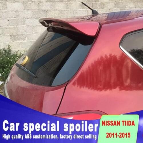 New style spoiler for 2011 2012 2013 2014 2015 nissan TIIDA profession paint any color spoiler by rear window roof spoiler