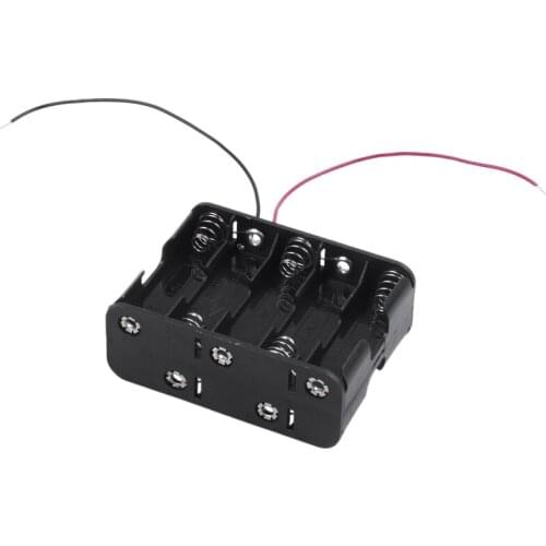 15pcs/lot Black Plastic 10 AA 2A Batteries 15V Clip Holder Storage Box Case With Wire Leads Battery Storage Organizer