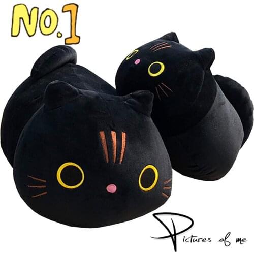 25-50cm Cat Plush Toy Kawaii White Black Brown Cat Doll Animal Plush Stuffed Soft Sleep Pillow Gifts For Kids Office Workers