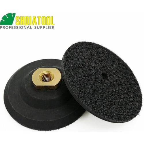 SHDIATOOL 2pcs 4 inch M14 thread backer for polishing pads rubber connection pad backer, 100mm backup pad