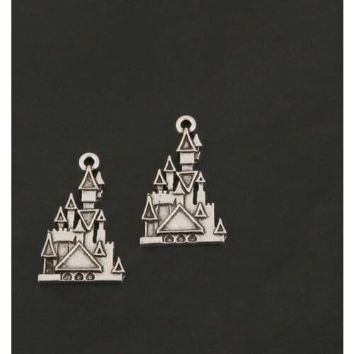 10 Pcs Charms Castle Chapel Silver Color Pendant For Jewelry Necklace Making