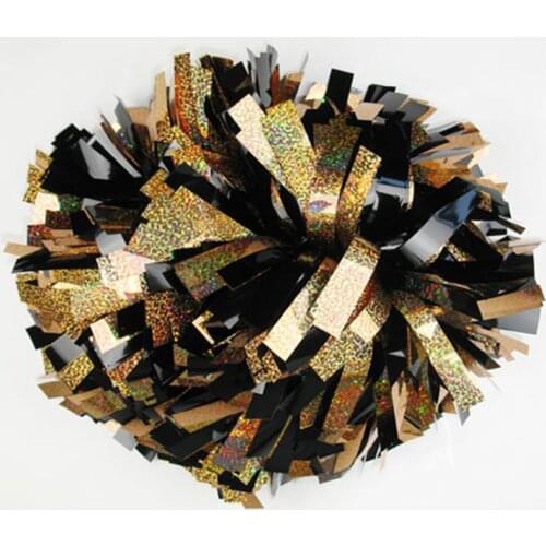 Cheerleader Pom Pom Wet Look Metallic Plastic Mixed Poms 6" Practise Cheap Pom Pom